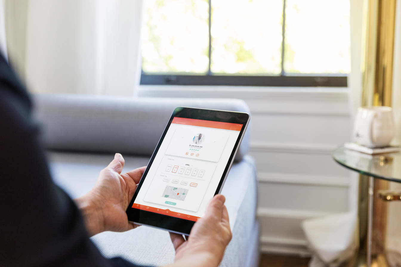 Woman makes an appointment with an online doctor